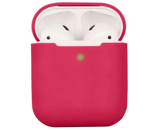Силиконовый футляр для наушников AirPods 1/2 Красный / Rose Red