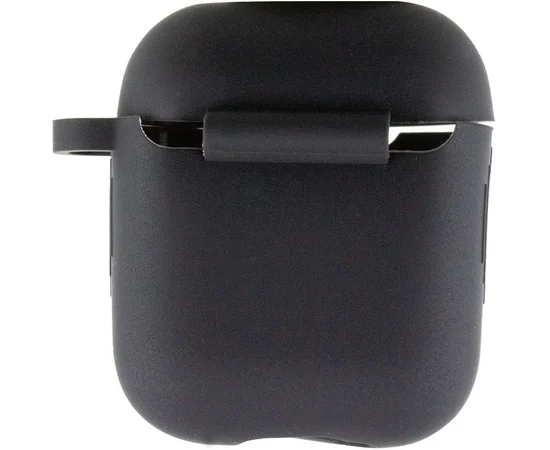 Силиконовый футляр New с карабином для наушников Airpods 1/2 Черный / Black