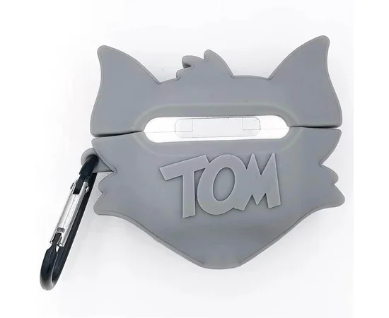 Силиконовый футляр Tom & Jerry series для наушников AirPods 3 + карабин Том/Серый