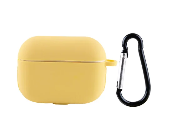 Силиконовый футляр New с карабином для наушников Airpods Pro Желтый / Yellow
