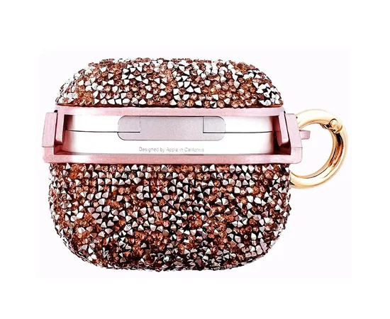 TPU чехол Bling World Rock Diamond для наушников AirPods Pro / Airpods Pro 2 Розовый