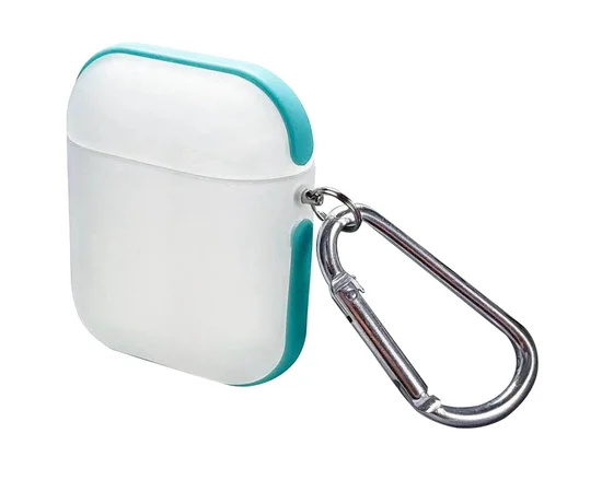 TPU футляр Matte Type для наушников AirPods 1/2 Голубой / Белый