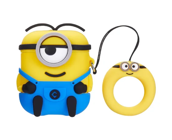 Силиконовый футляр Minion series для наушников AirPods + кольцо Стюарт