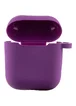 Силиконовый футляр New с карабином для наушников Airpods 1/2 Фиолетовый / Grape