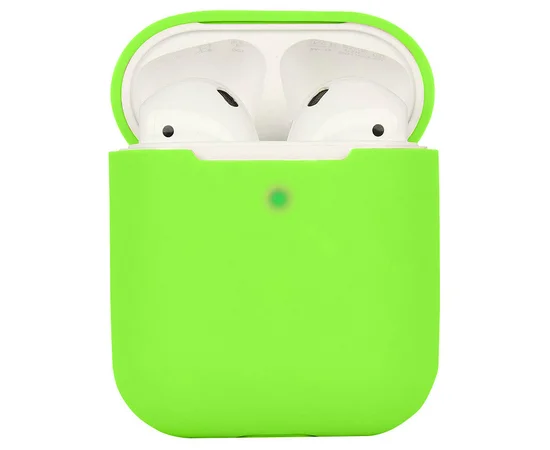 Силиконовый футляр для наушников AirPods 1/2 Салатовый / Neon green