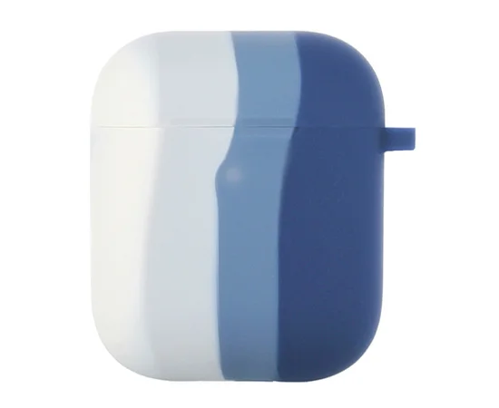 Силиконовый футляр Colorfull для наушников AirPods 1/2 Белый / Синий