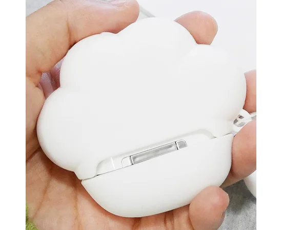Силиконовый футляр Paw для наушников AirPods + кольцо Белый
