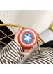 Силиконовый футляр Marvel & DC series для наушников AirPods 1/2 + карабин Капитан Америка / Красный