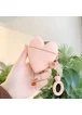 Силиконовый футляр Lucky Heart series для наушников AirPods2 + кольцо Розовый