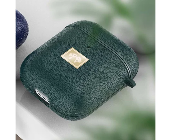 TPU футляр Leather Type для наушников AirPods 1/2 Зеленый