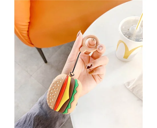 Силиконовый футляр Food для наушников AirPods Pro + кольцо Бургер