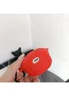 Силіконовий футляр Brand для навушників AirPods 1/2 + карабін Karl Lagerfeld red