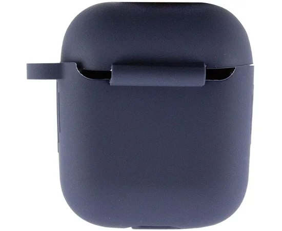 Силиконовый футляр New с карабином для наушников Airpods 1/2 Темно-синий / Midnight blue