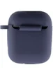Силиконовый футляр New с карабином для наушников Airpods 1/2 Темно-синий / Midnight blue