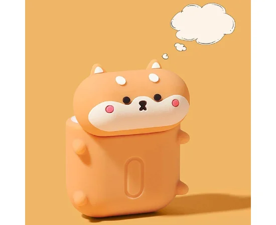 Силиконовый футляр Dogs для наушников AirPods 1/2 Corgi stands / Рыжий