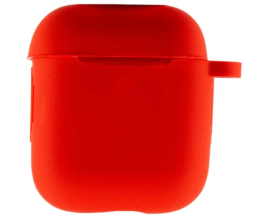 Силиконовый футляр New с карабином для наушников Airpods 1/2 Красный / Red