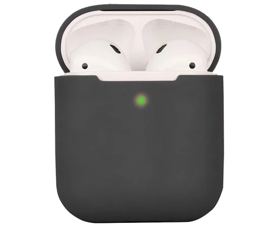 Силиконовый футляр для наушников AirPods 1/2 Серый / Dark Gray
