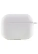 Силиконовый футляр New с карабином для наушников Airpods Pro Белый / White