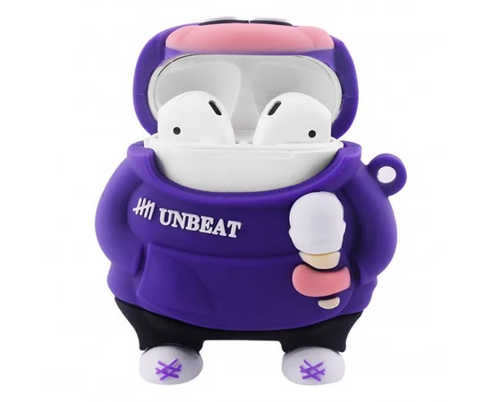 Силиконовый футляр Cartoons&Heroes для наушников AirPods 1/2 + карабин Patrick