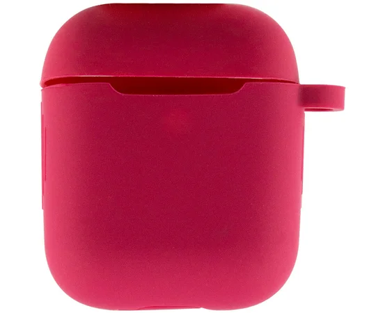 Силиконовый футляр New с карабином для наушников Airpods 1/2 Красный / Rose Red