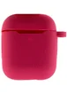 Силиконовый футляр New с карабином для наушников Airpods 1/2 Красный / Rose Red