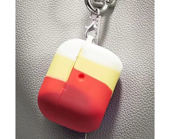 Силиконовый футляр Colorfull для наушников AirPods Pro Красный / Белый