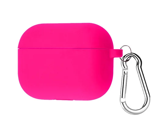 Силиконовый футляр с карабином для наушников AirPods Pro Розовый / Shiny pink