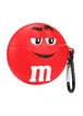 Силиконовый футляр M & M`s с карабином для наушников AirPods 1/2 Красный
