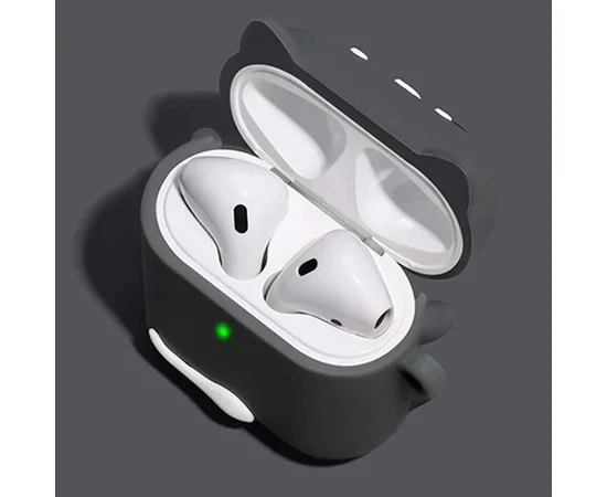 Силиконовый футляр Dogs для наушников AirPods 1/2 Haski stands / Черный