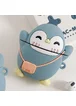 Силиконовый футляр Penguin для наушников AirPods 1/2 + карабин Серо - голубой