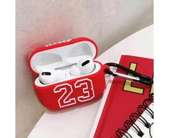 Силиконовый футляр Brand для наушников AirPods Pro + карабин Jordan Red