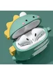 Силиконовый футляр Cartoons&Heroes для наушников AirPods 1/2 + карабин Дракон зеленый