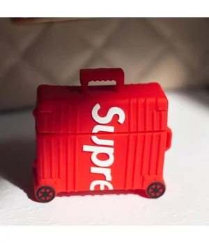 Силиконовый футляр Brand для наушников AirPods 3 + кольцо Supreme red