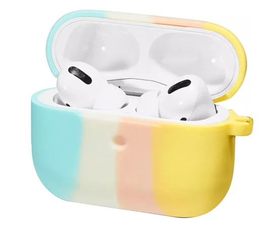 Силиконовый футляр Colorfull для наушников AirPods 3 Голубой / Желтый
