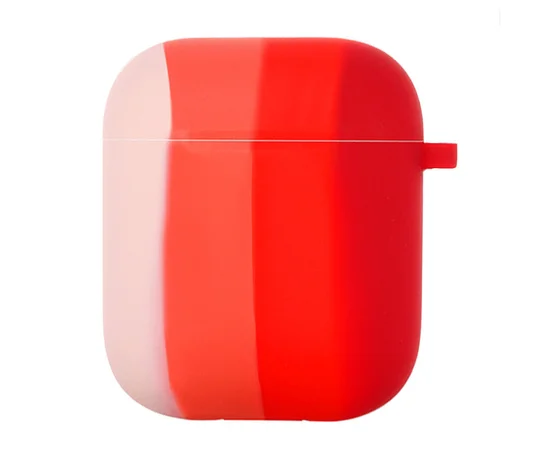 Силиконовый футляр Colorfull для наушников AirPods 1/2 Розовый / Красный