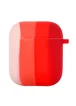 Силиконовый футляр Colorfull для наушников AirPods 1/2 Розовый / Красный