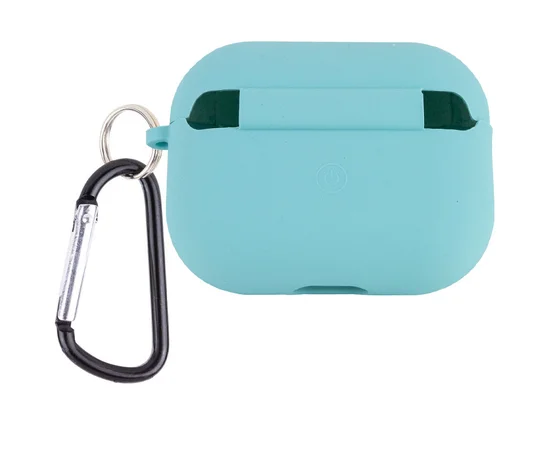 Силіконовий футляр з мікрофіброю для навушників Airpods Pro Бірюзовий / Marine Green