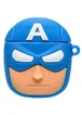 Силиконовый футляр Marvel & DC series для наушников AirPods + карабин Капитан Америка/Синий