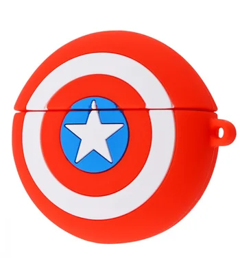 Силиконовый футляр Marvel & DC series для наушников AirPods 3 + кольцо Капитан Америка / Красный Силиконовый футляр Marvel & DC series для наушников AirPods 3 + кольцо Капитан Америка / Красный