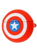 Силиконовый футляр Marvel & DC series для наушников AirPods 3 + кольцо Капитан Америка / Красный