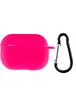 Силиконовый футляр New с карабином для наушников Airpods Pro Розовый / Barbie pink
