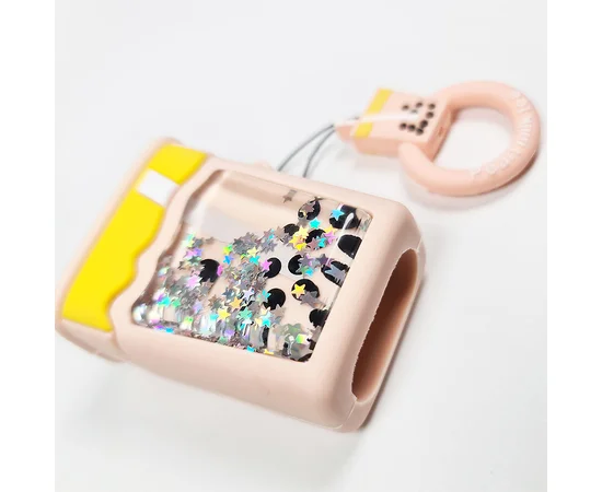 Силиконовый футляр Cocktail series with Sparcles & Water для наушников AirPods 1/2 + кольцо Бежевый