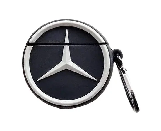 Силиконовый футляр Brand для наушников AirPods 1/2 + карабин Mercedes