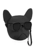 Силиконовый футляр Bulldog для наушников AirPods + карабин Бульдог / Черный
