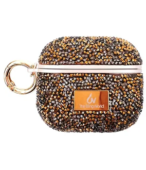 TPU чохол Bling World Rock Diamond для навушників AirPods Pro / Airpods Pro 2 Золотий
