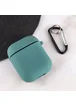Силиконовый футляр с микрофиброй для наушников Airpods 1/2 Зеленый / Pine green