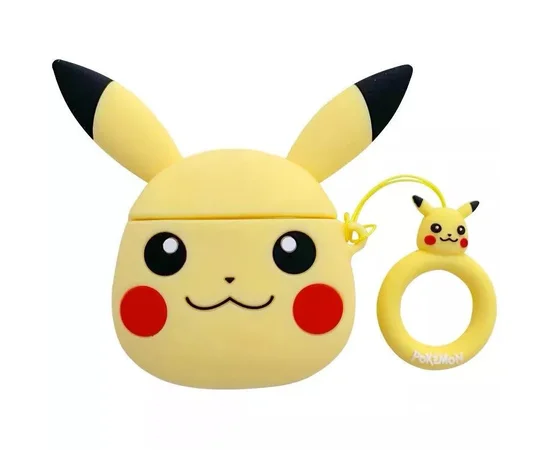 Силиконовый футляр Cartoons&Heroes для наушников AirPods 1/2 + кольцо Пикачу