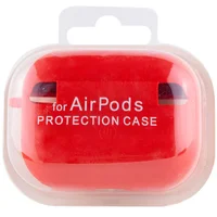 Силіконовий футляр з мікрофіброю для навушників Airpods Pro Червоний / Red