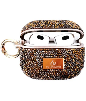 TPU чехол Bling World Rock Diamond для наушников AirPods 3 Золотой