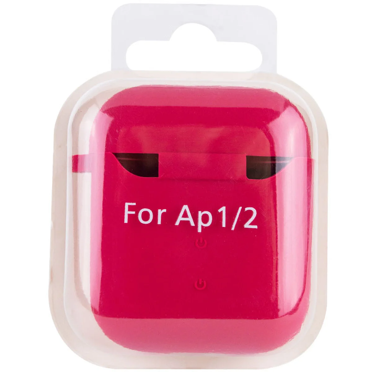 Силиконовый футляр с микрофиброй для наушников Airpods 1/2 Красный / Rose Red
